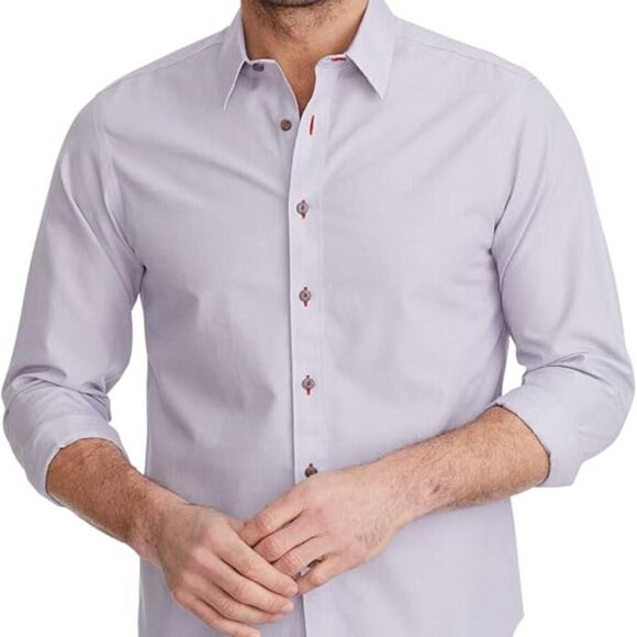 EUC Men's UNTUCKit Rubican Gray Button Front Wrinkle Free Cotton Shirt Size XLT - Picture 3 of 6